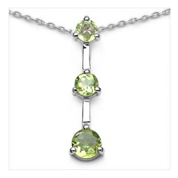 Source Unknown Jewelry - Sterling Silver 1 CTW Peridot 18 Inch Designer Necklace
